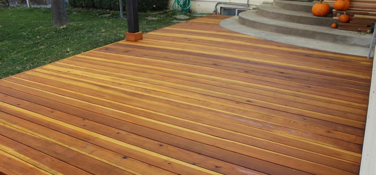 Smooth Redwood Decking in West Hills, CA